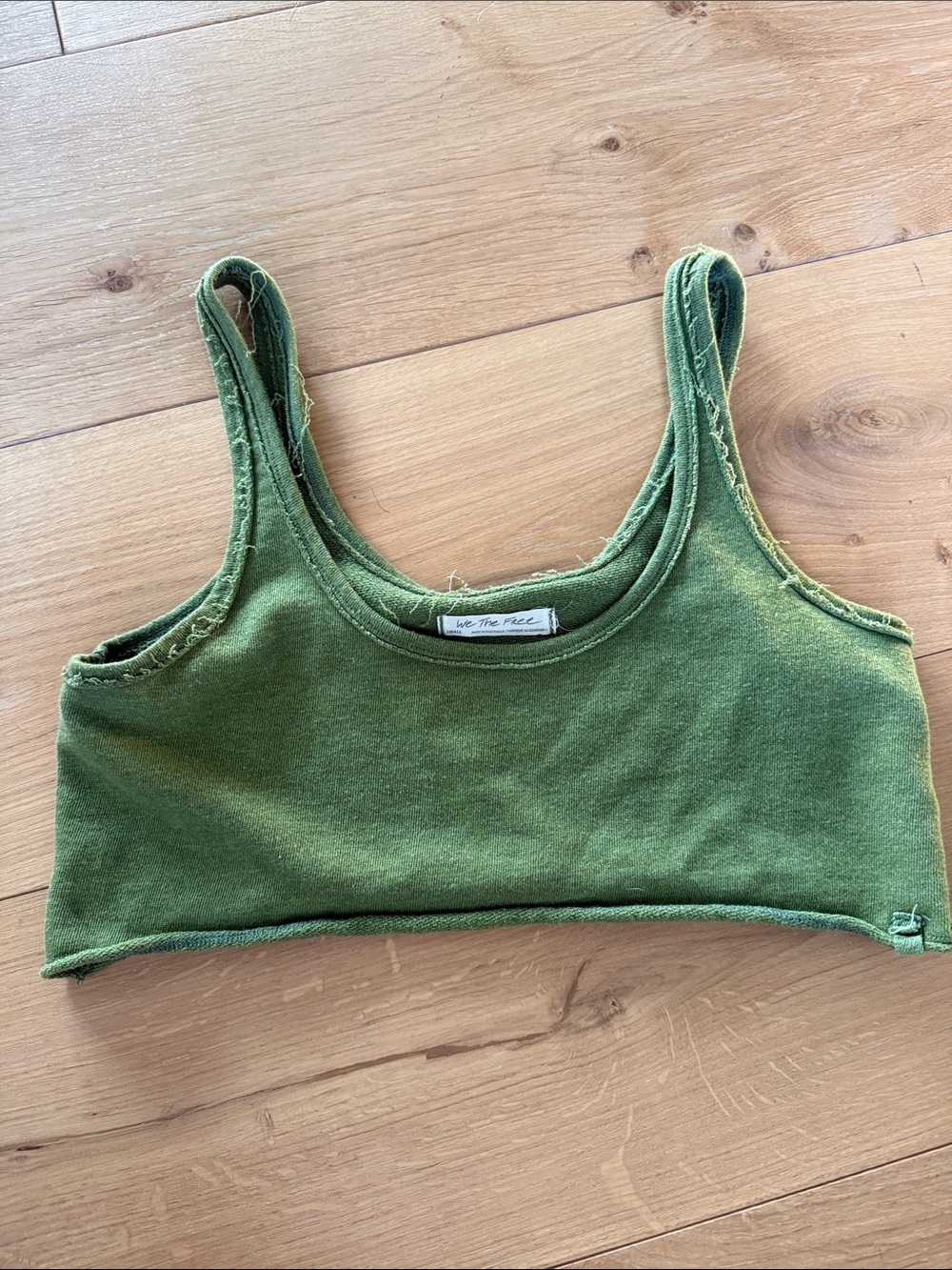 Free People Olive Green Cropped Camisole